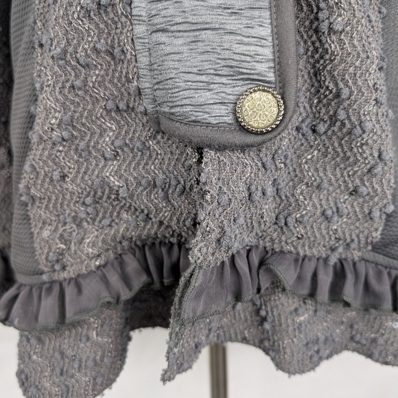 Fantazia Jacket Mixed Fabric button Front Size Medium - Picture 4 of 10